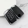 Etui na kluczyki samochodowe do Volkswagen CC PASSAT Magoan Lavida B8 Arteon Atlas 3 Akcesoria wewnętrzne Pokrowiec na przyciski kluczyka Srebrna krawędź TPU