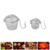 2pcs Mesh Tea   Stainless Steel Tea Strainer with   Hook Chain for Spice Soup Tea Herbs