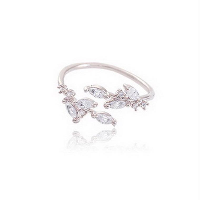 Korean Style Open Leaf Pinky Ring for Women