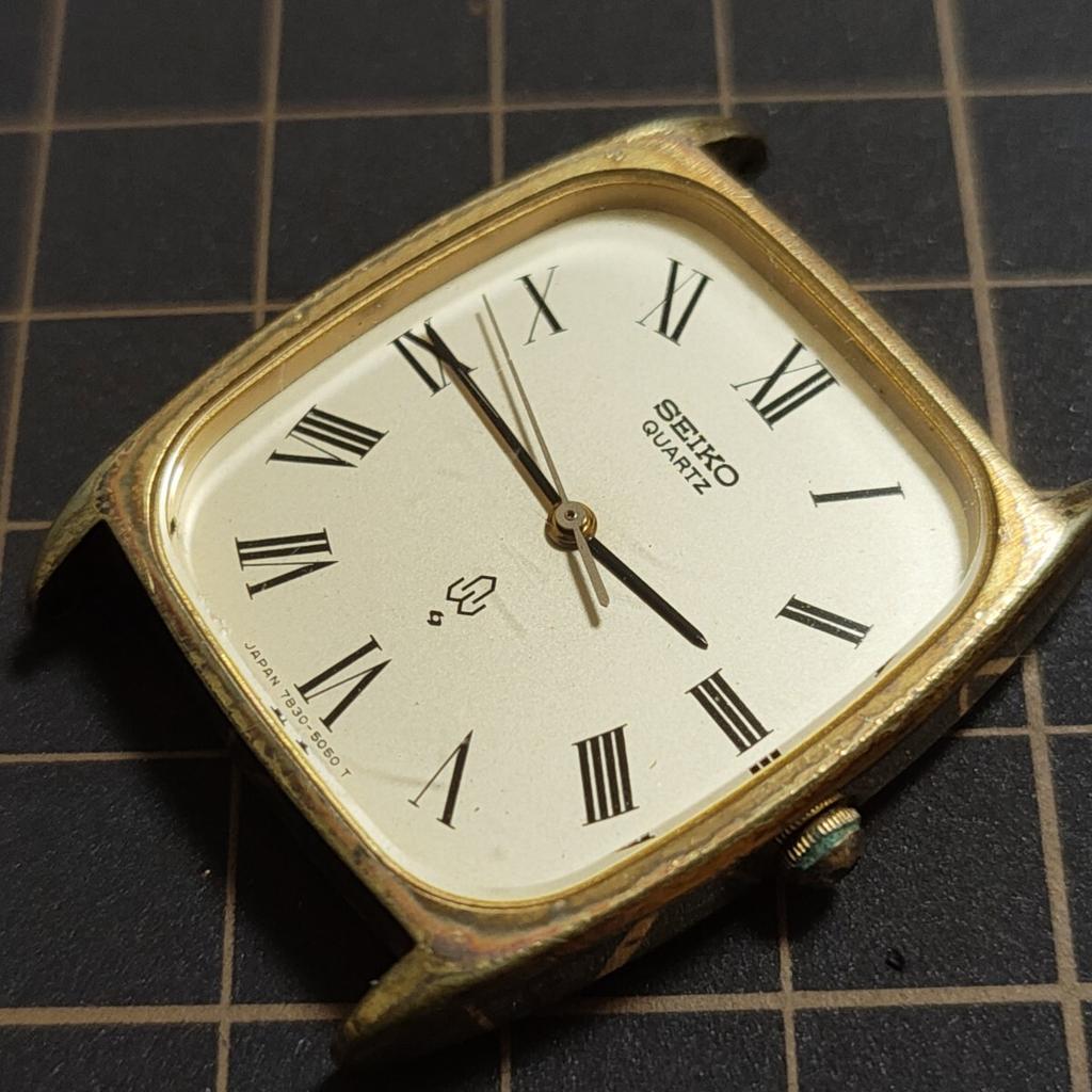 SEIKO Quartz Chariot Roman Numeral Watch [Working Condition] 7830-5040 Men's (Management K26)
