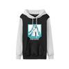 Hatsune Schönes Mädchen Anime Print Lässiger Colorblock Hoodie mit Plus Samt