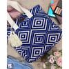 Blue Diamond Textured Cotton Tote Bag