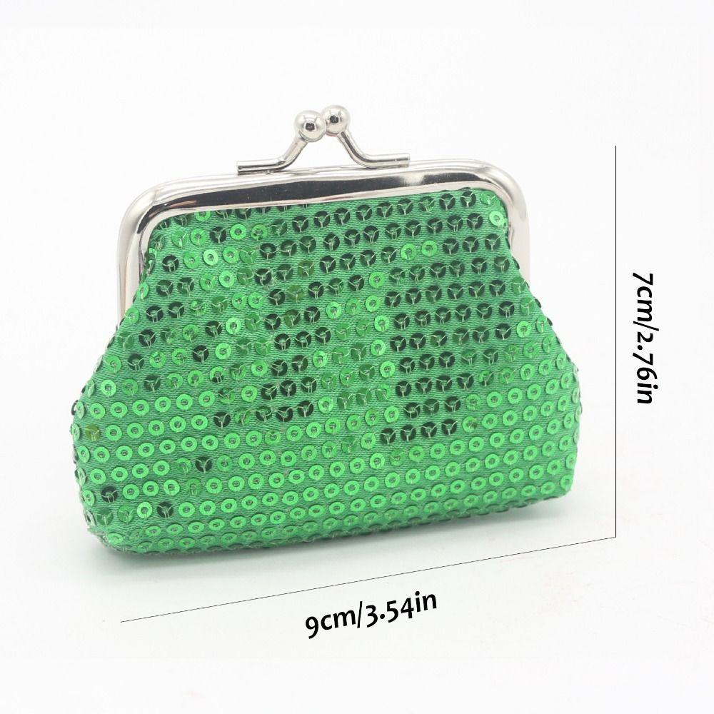 Portable Card Holder Sequin Coin Purse Money Bag Storage Bag Small Purse Bag Kiss Clasp Lock Handbag Clutch Lipstick Bag Male