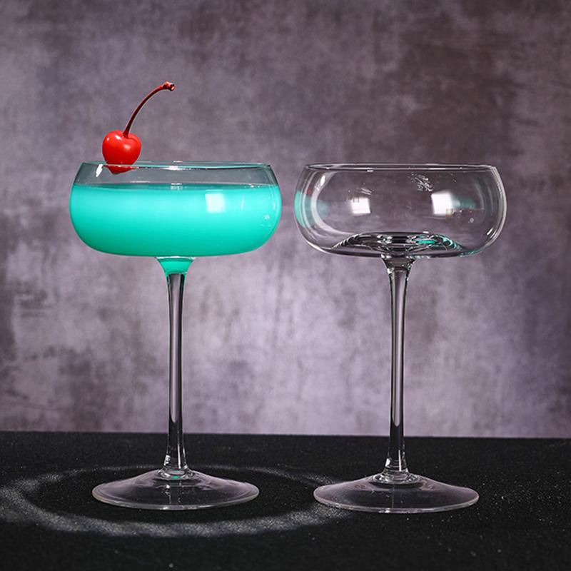 4PCS Coupe Cocktail Glass Hand-Blown Crystal Martini Glasses | Unique Art Deco Cocktail Glasses