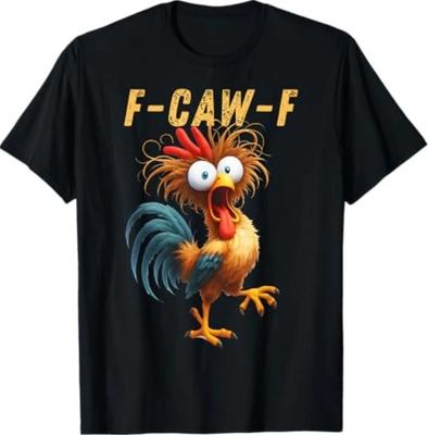 F-Caw-F Eifrig Bunter Lustiger Hahnen-Meme T-Shirt