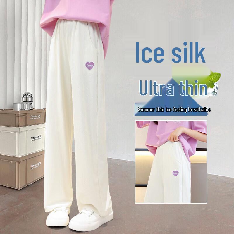 Moonkids Girls  Summer Ice Silk Wide-Leg Pants 160cm
