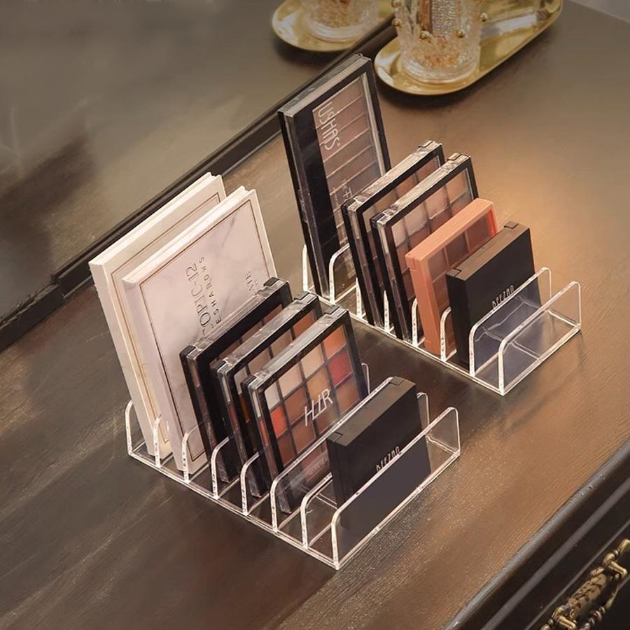 7-Fächer Make-up-Aufbewahrungsregal Lidschatten-Platten-Organizer Multifunktional Transparenter Kunststoff-Aufbewahrungs-Self für Musikfilm