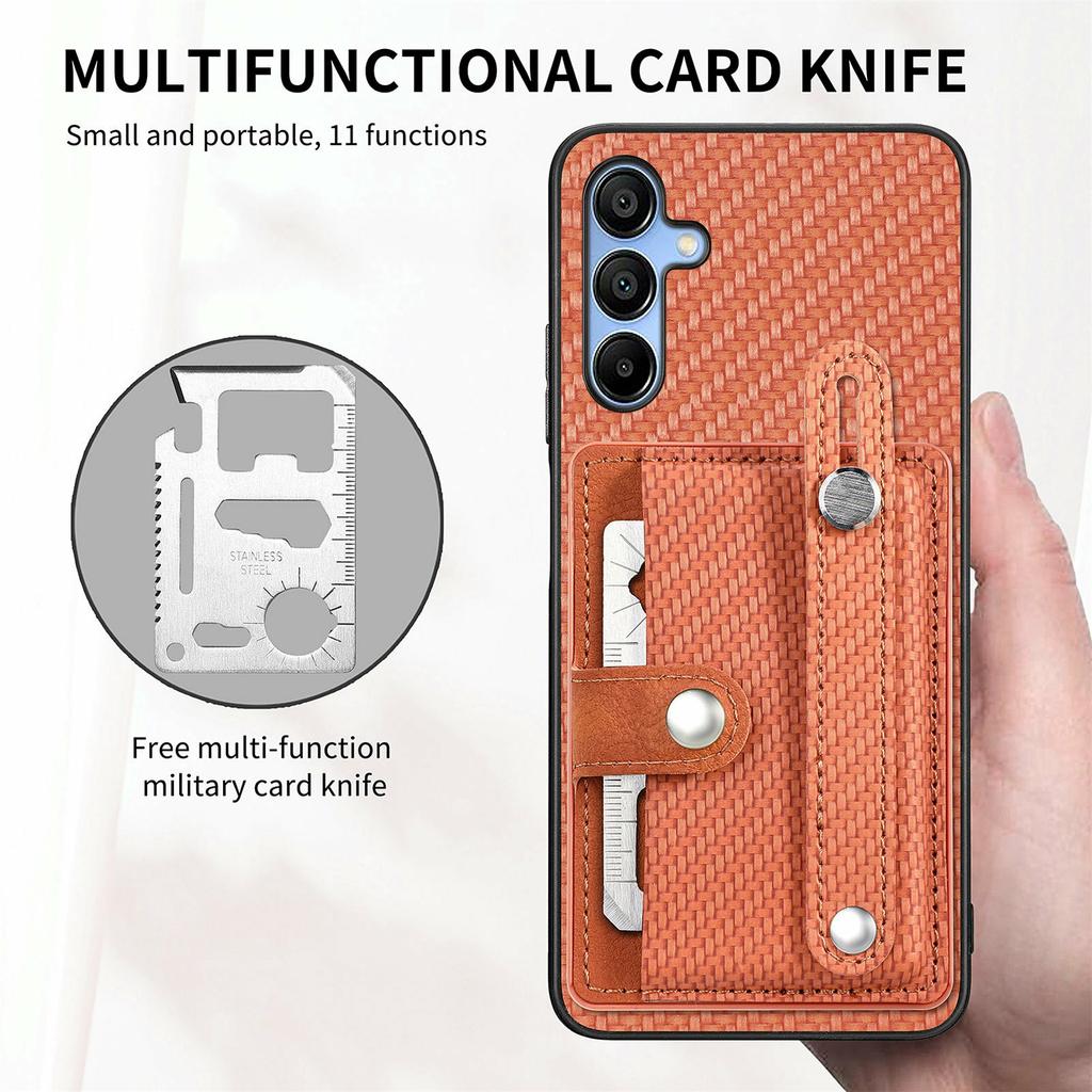 For Samsung Galaxy A16 4G/5G Case Wristband Anti-Drop Leather Back Cover Card Holder