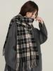 Retro Knitted Scarf Winter Women Men Casual Preppy Plaid Print Tassel Warm Scarve Pashmina Mujer Male Foulard Wrap Shawl Unisex