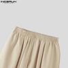 INCERUN Men Casual Loose Elastic Waist Long Wide Legs Pants Trousers