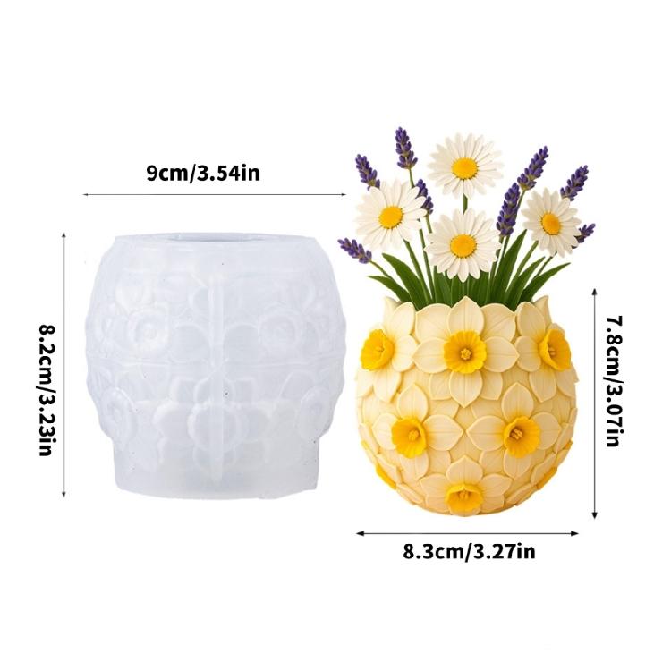Narcissus Design Silicone Craft Mold For DIY Resin Jewelry Organiser Flower Plant Pots Making Home Decoration Projects