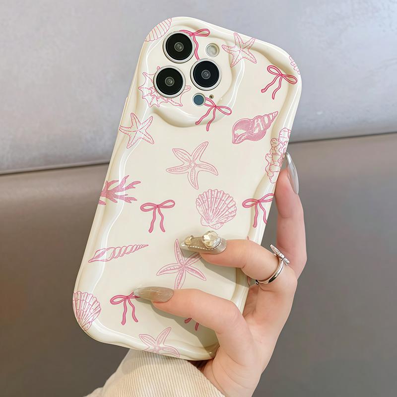 Ocean Sweetheart Style Starfish Seashell Phone Case for IPhone 17 Pro Max 16e 11 12 13 14 15 16 Pro Max 16 Plus 17e Soft Cover