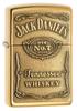ZIPPO Jack Lighters High Polish Brass Emblem Daniel's [Used]