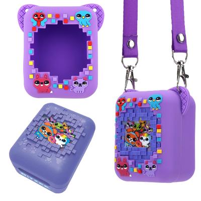 3D Animal Print Silicone Case Carrying Travel Case with Lanyard Protective Storage Holder for Bitzee Interactive  Digital Pet