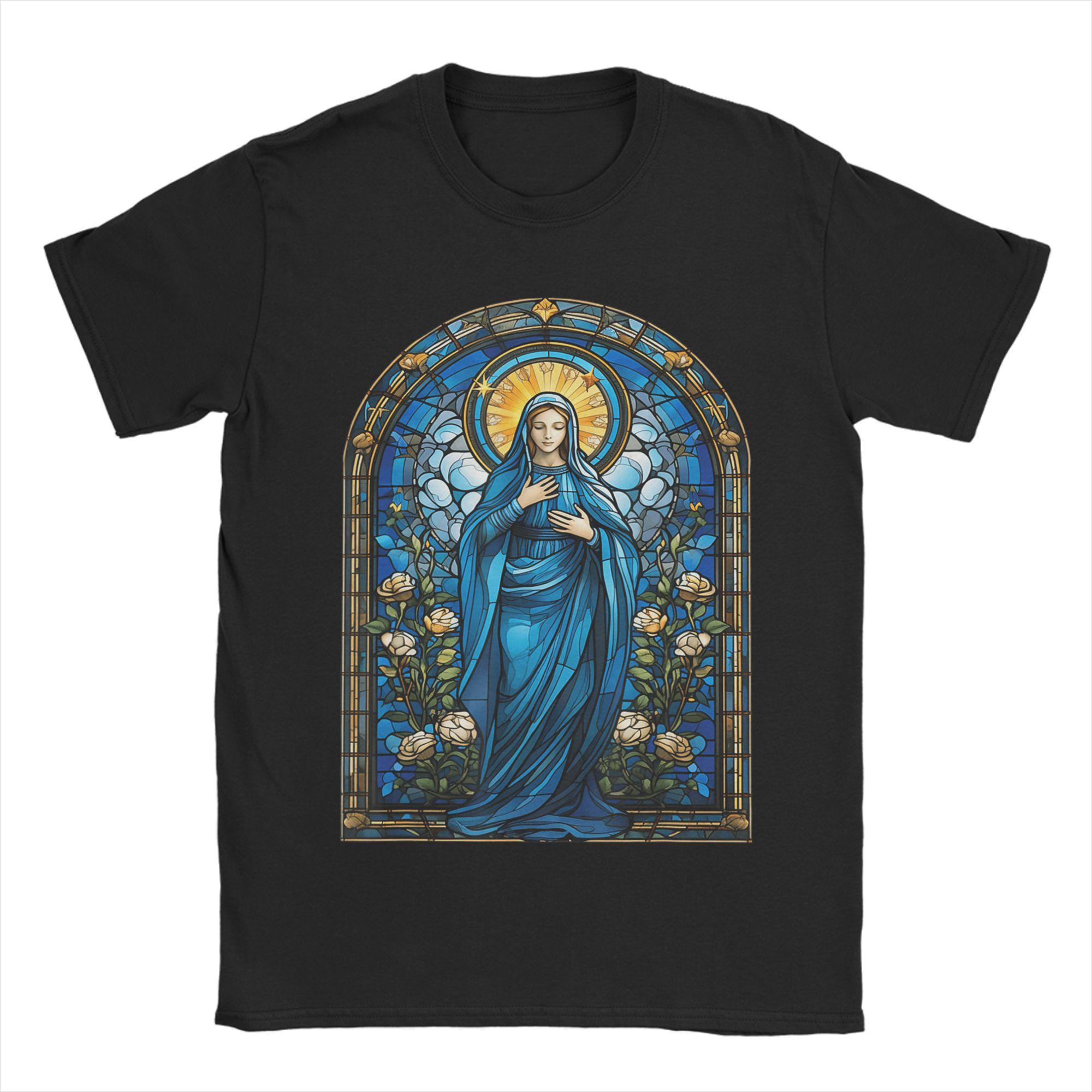 

Holy Mary Mother of God Pray for Us TShirt for Men Creative Cotton Tees O Neck Short Sleeve T Shirts New Arrival Tops 4XL