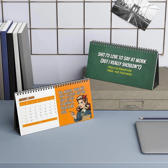 2026 Vtipný učitelský sprostý stolní kalendář 12 měsíců humorných tirád a motivačních citátů Denní povzbuzení Dárky pro pedagogy