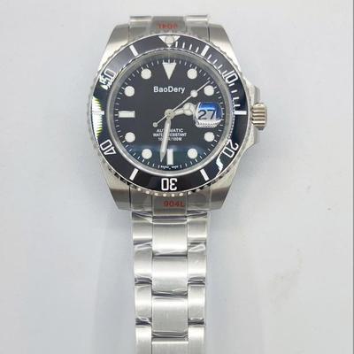 Reloj para hombre de 40 mm, relojes de pulsera automáticos de acero inoxidable y espejo de zafiro, relojes de negocios de moda