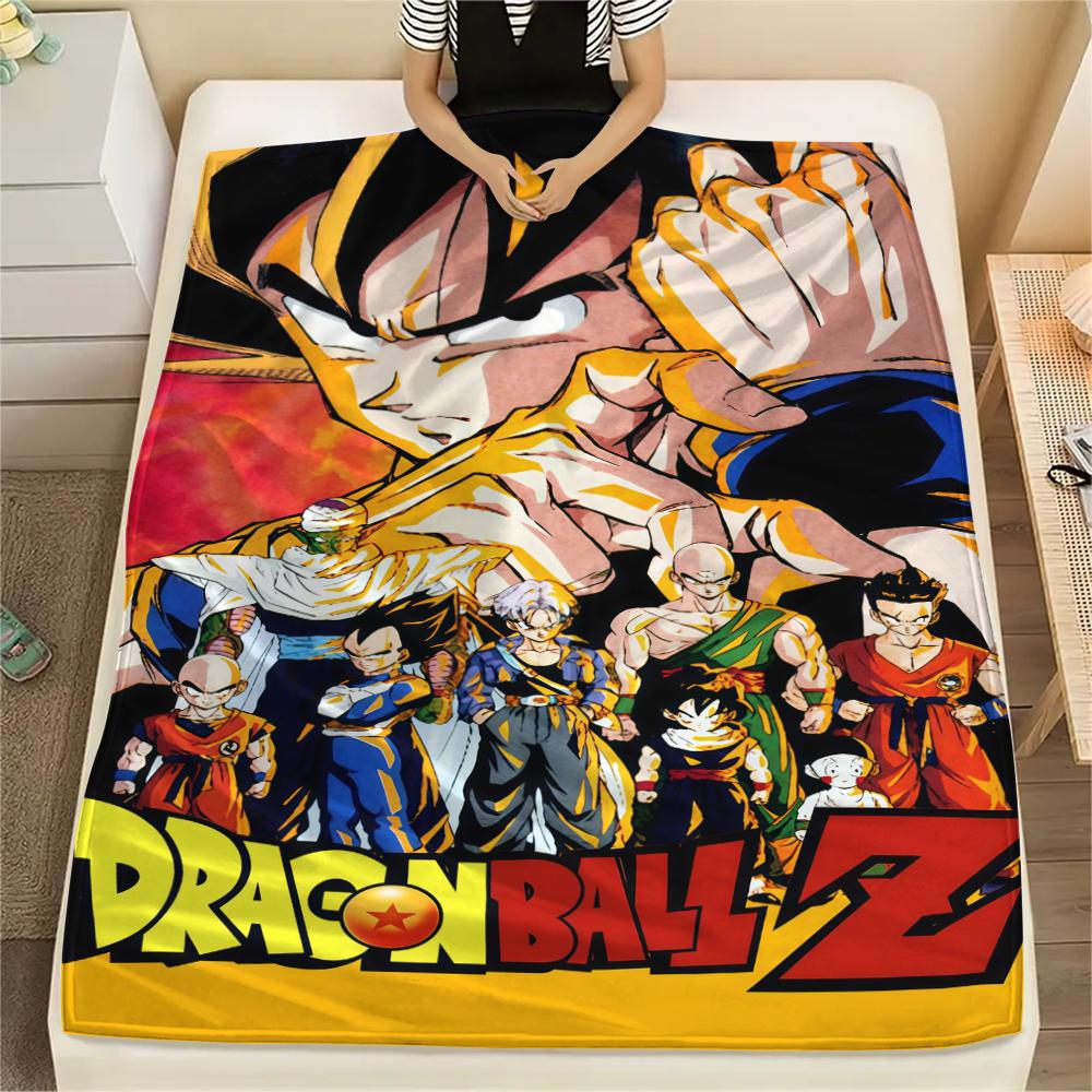 Son Goku Print Flannel Blanket, Soft Warm for Bedrooms Sofas Beds, Perfect for Travel Picnic Chair -HE19