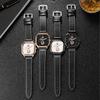 Men Quartz Square Dial Watches PU Leather Strap Sports Watch