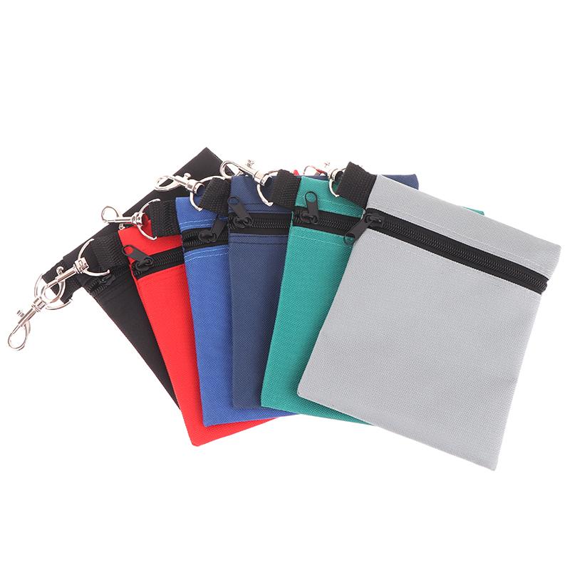 Golf Ball Carrier Bag With Metal Lobster Buckle Portable Golf Tee Holder Container Case Golf Ball Zipper Golf Ball Waist Pouch