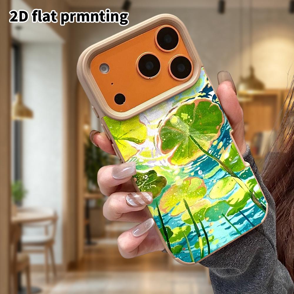 Phone Case: Lambskin 2D Flat Samsung Galaxy A34 A35 M05 M06 S20 S22 S21 FE Plus 5G Protective Case, Lotus Pond and Leaves, Christmas and Halloween Gif