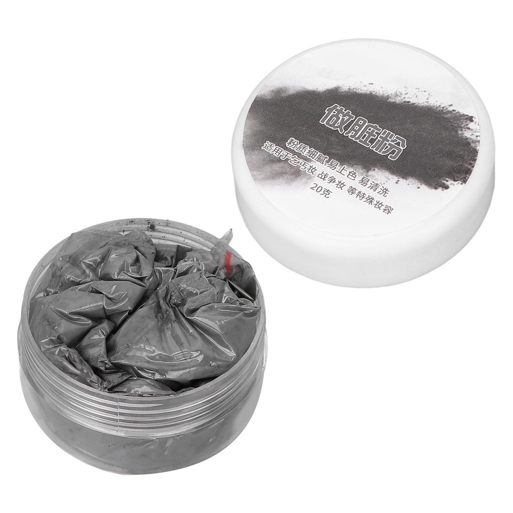 Makeup Charred Ash Powder Beggar Dirty Face Effect Loose Powder Cosmetics Tool for Halloween Dark Grey 20g