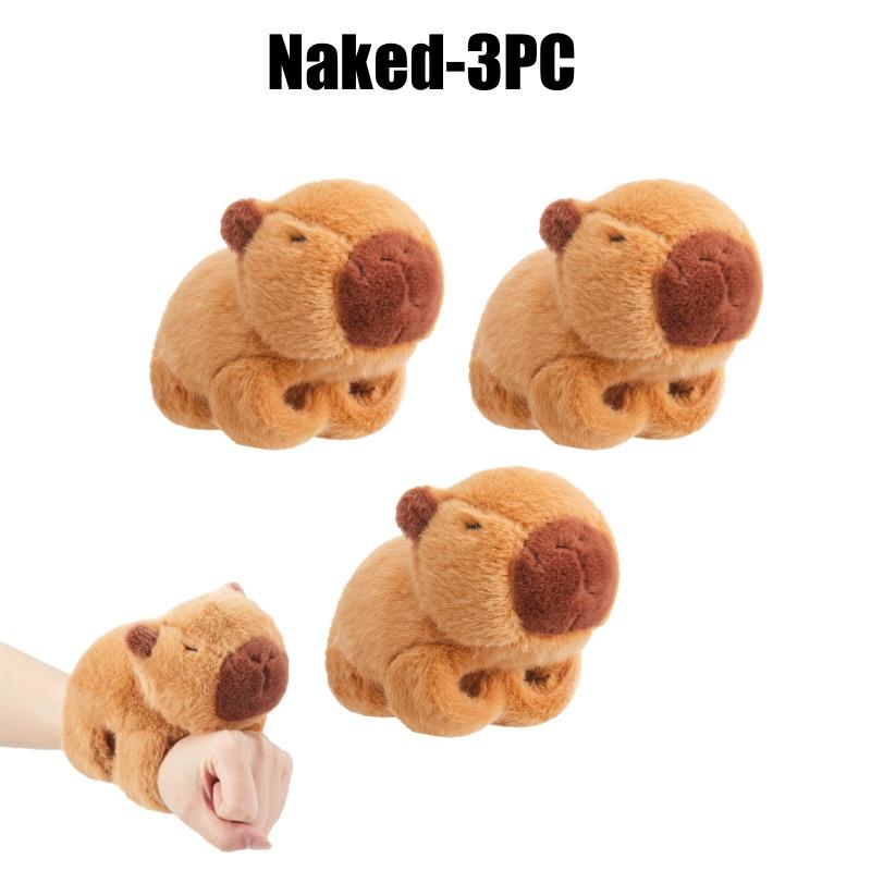 Adorable Capybara Plush Doll Cartoon Hand Wrist Stuffed Animal Fidget Toy Sensory Stress Relief Pop Circle Beating Puppet Gift