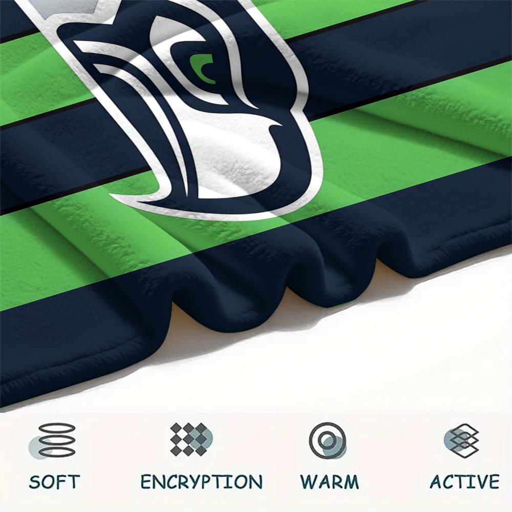 1 Stück Seahawks-Print Flanelldecke, Hohe Qualität, Bequem für alle Jahreszeiten, Heimdekoration, Wärme und Komfort, Perfekt für Geschenke