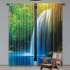 2Pcs Woodland Shower Curtain A Waterfall In Asia Thailand Jungle Of Tropic Plants And Trees Tourist Attraction Living Room