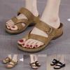 Streetwear Sandals Women'S Summer Fashion Casual Wedge Toe Floor Empty Dress Sandal On The Beach To Wear Flip Flops Chalas Mujer