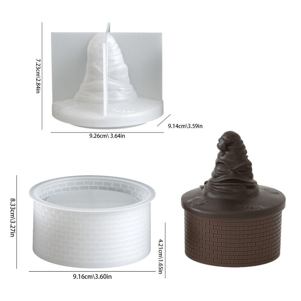 Silikonová forma na svíčku ve tvaru čarodějnického klobouku s víčkem Sádrová forma Kreativní forma na pryskyřici Domácí dekorace