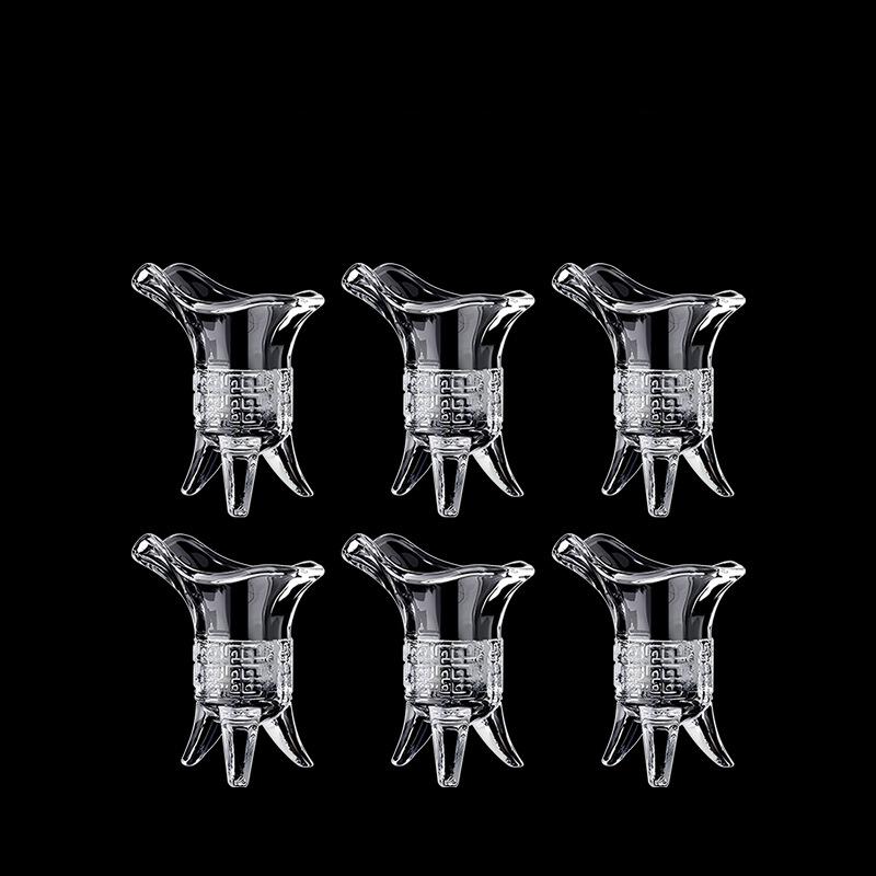 10ml-100ml Duke Pot Antique Imperial Glass Small Cup Household Creative 3- Foot Cup Chinese Korean Style Cup Tiny Wine Cup Set
