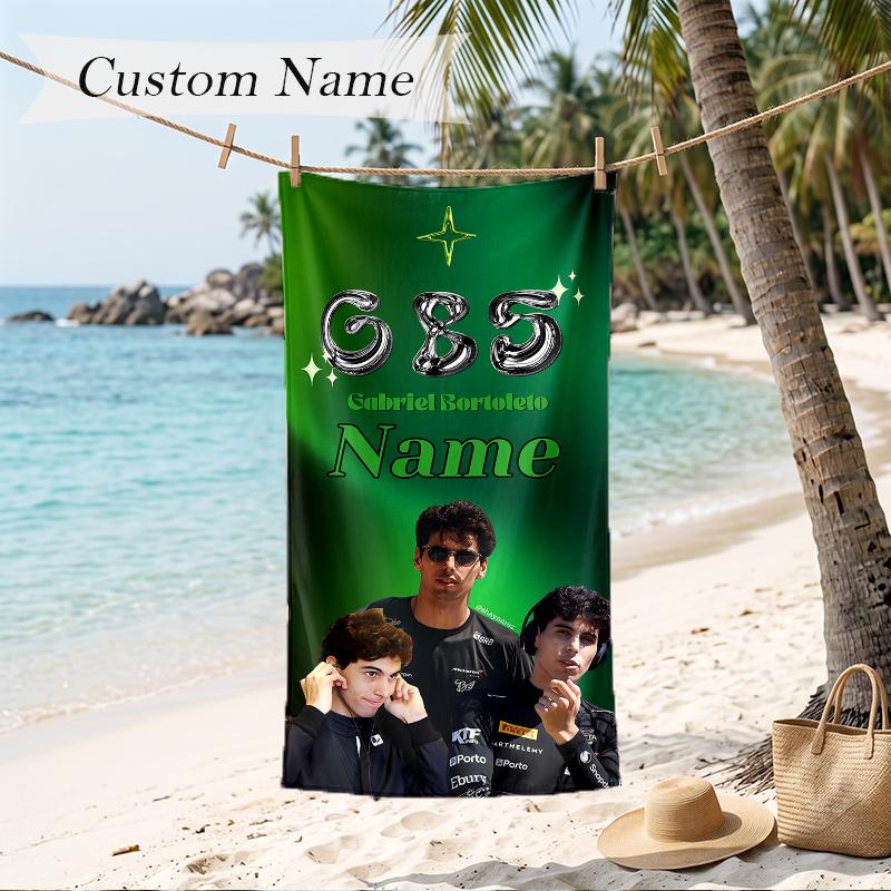 Gabriel Bortoleto Custom Name Printed Beach Towel Personalized Soft Towel For Swimming Beach Travel