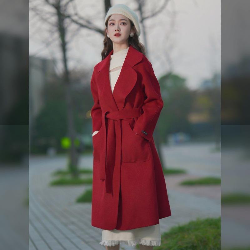 Women's Fashionable Long Overcoat with High-quality Wool Coat for Spring and Autumn
