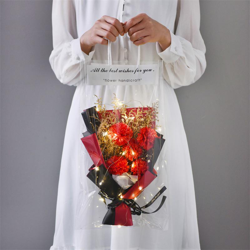 Valentine's Sunflower Soap & Rose Bouquet: Creative Dried Flower Gift for Christmas