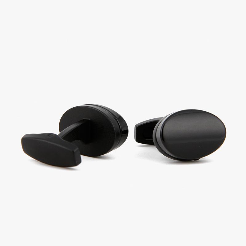 Men's High-Quality Black Square Cufflinks with Drip Oil Finish
