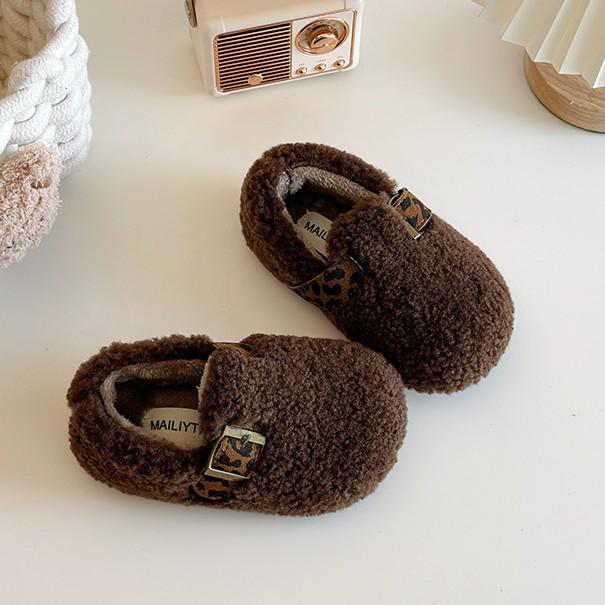 Winter Warm Fleece Baby Shoes: Soft Sole, Closed Heel, Thick Cotton for Girls