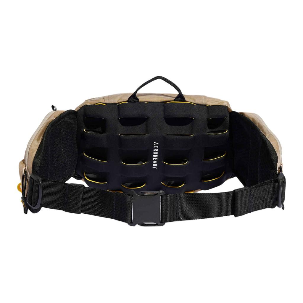adidas Recycled Polyamide Fanny Pack Unisex Gray Brown & Yellow Adidas HY4340