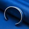 Charming 925 Sterling Silver 12mm Bright Wide Open Bangle for Women, Fashionable Party and Wedding Jewelry
