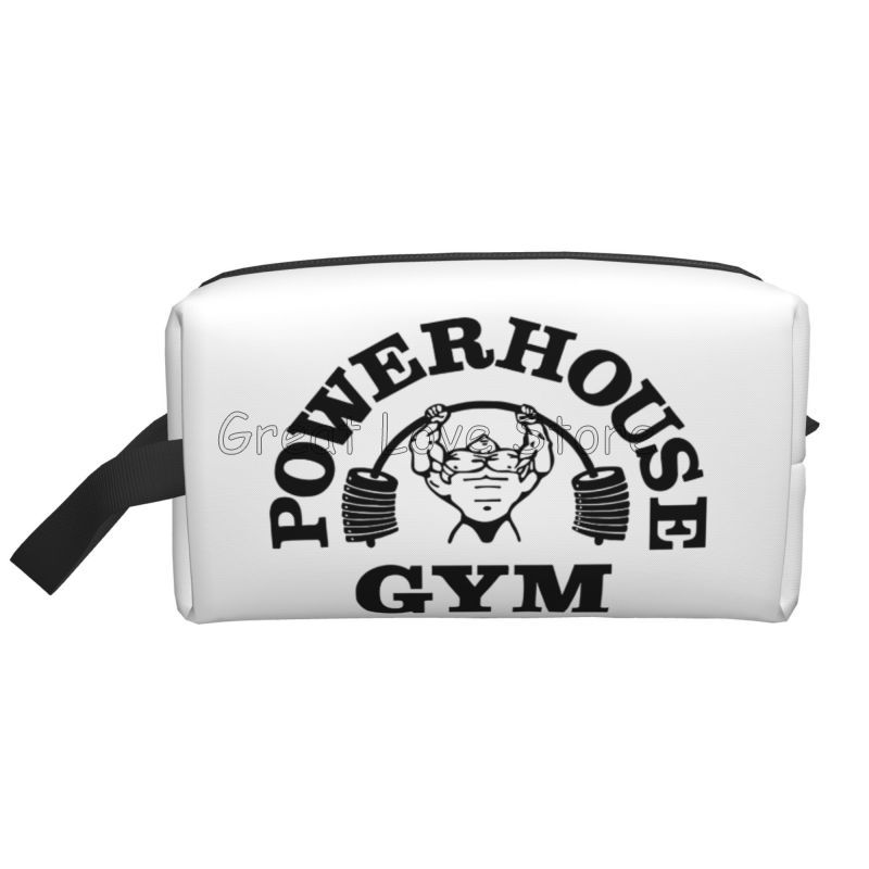 Kawaii Powerhouse Gym Travel Toiletry Bag Women Bodybuilding Fitness Muscle Makeup Cosmetic Organizer Beauty Storage Dopp Kit