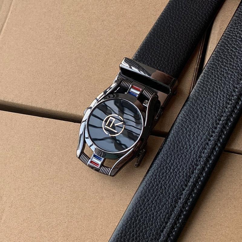 Stylish Automatic Buckle Black Belt For Young Men Casual Business Wear 105cm To 125cm