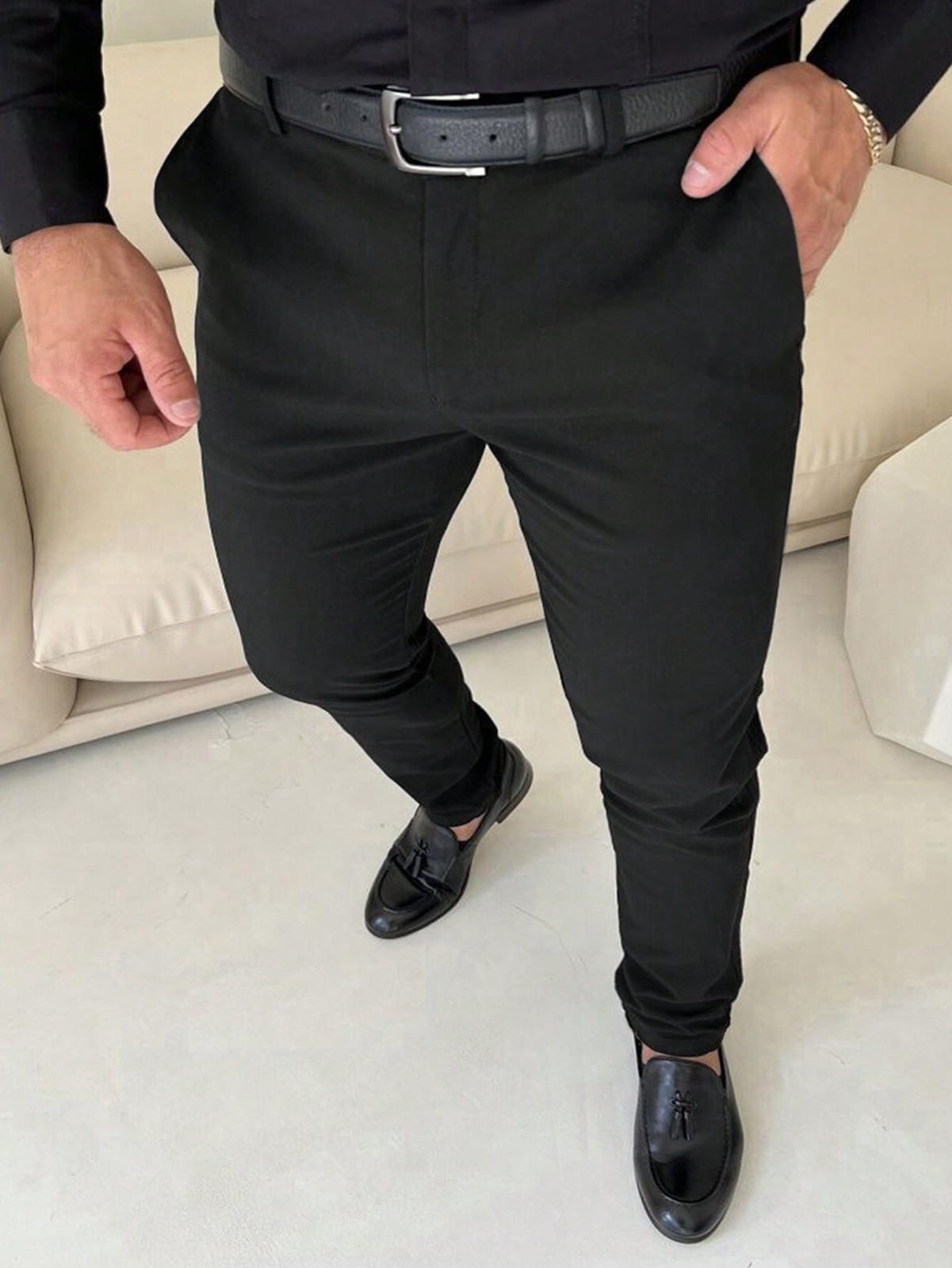 

Men s Casual Trousers Men s Straight Casual Trousers L чёрный