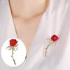 Rose Brooch 3D Design Multi-Functional Lapel Pin Safety Pin for Suits Shirts Bags Scarves Durable Alloy Romantic Red Rose Gift Accessories