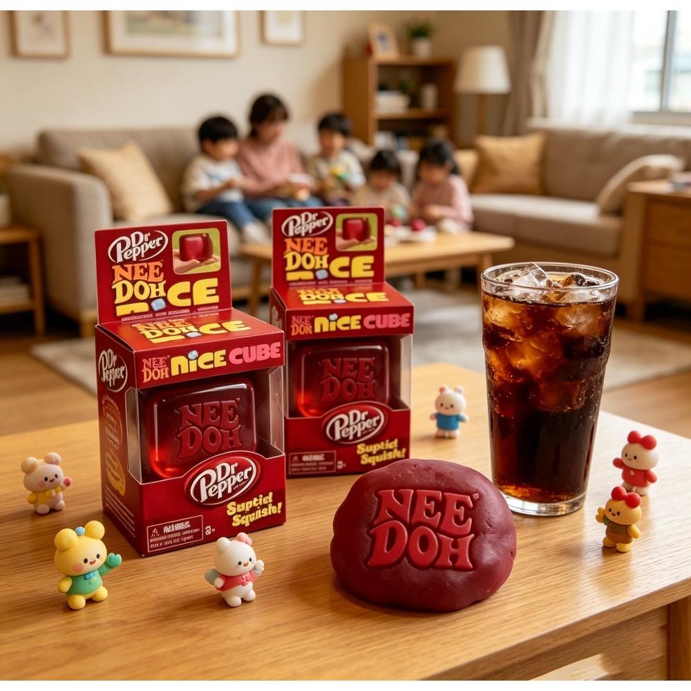 Discover Intime Dr Pepper X Needoh Nice Cube Squishy Stress Relief Toy, Soft Squeeze Fidget Cube For Kids & Adults, Anxiety Relief Sensory Toy