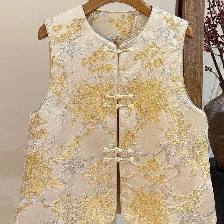 Elegant Women s Chinese-Style Shawl Vest - Spring 2026 Collection 3XL