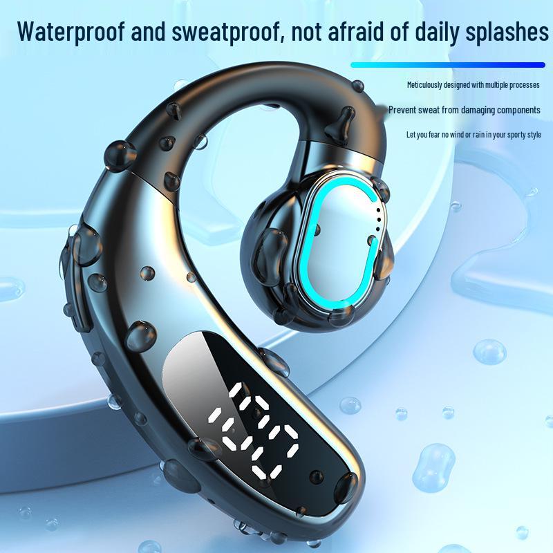 F80 Bluetooth Earphones: Over-Ear, Air Conduction, Single-Ear with Digital Display