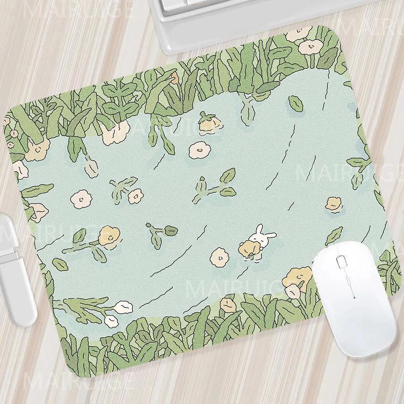 Green Small Mouse Pads Mouse Carpets Cute Desk Mats Kawaii Tulip Gaming Accessories Mouse Mat Gamer Surface for Computer Mouse