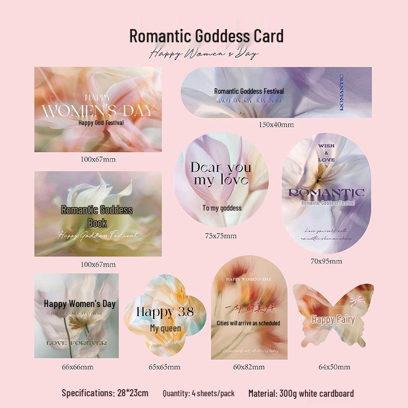 

Romantic Goddess Festival Floral Greeting Cards - Atmosphere Decoration, Small Happy Festival Cards