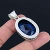 Faceted Blue Topaz Gemstone Pendant Solid 925 Sterling Silver Pendant Jewelry Gift For Unisex