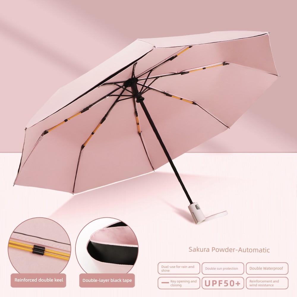 Double-Layer Umbrella for Both Rain and Sun, Reinforced Folding Umbrella for Men and Women, Fully Automatic, Super Strong Sun Protection and Uv